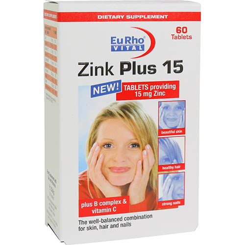 Eurho-Vital-Zink-Plus-15-mg-60-Tabs.jpg قرص زینک پلاس (15 میلی گرم) یوروویتال - Image 1