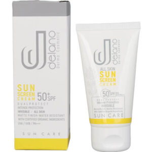 کرم ضد آفتاب بی رنگ انواع پوست SPF 50 دلانو