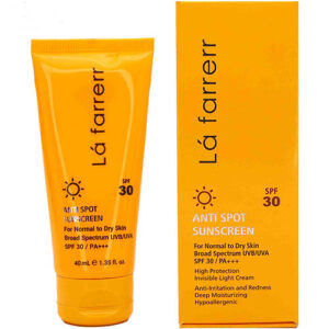 کرم ضد آفتاب و ضد لک بی رنگ پوست خشک و معمولی SPF30 لافارر