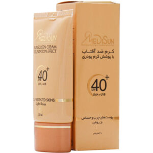 ضد آفتاب کرم پودری فاقد چربی رنگی SPF 40 مدیسان