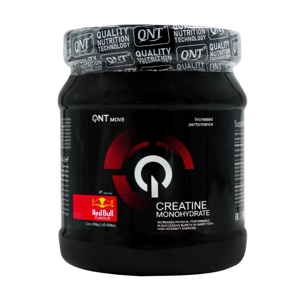 QNT-Creatine-Monohydrate-Powder-1 پودر کراتین مونوهیدرات 250 گرمی کیو ان تی با طعم ردبول QNT - Image 1